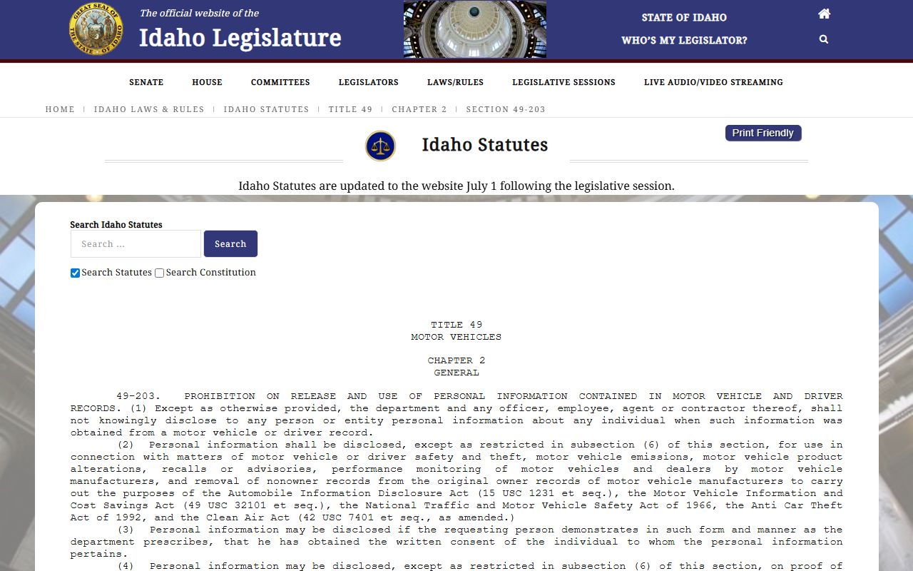 Twin Falls County clerk records compared with Idaho driver record law