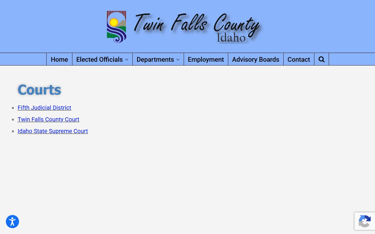 Twin Falls County court records county court landing page