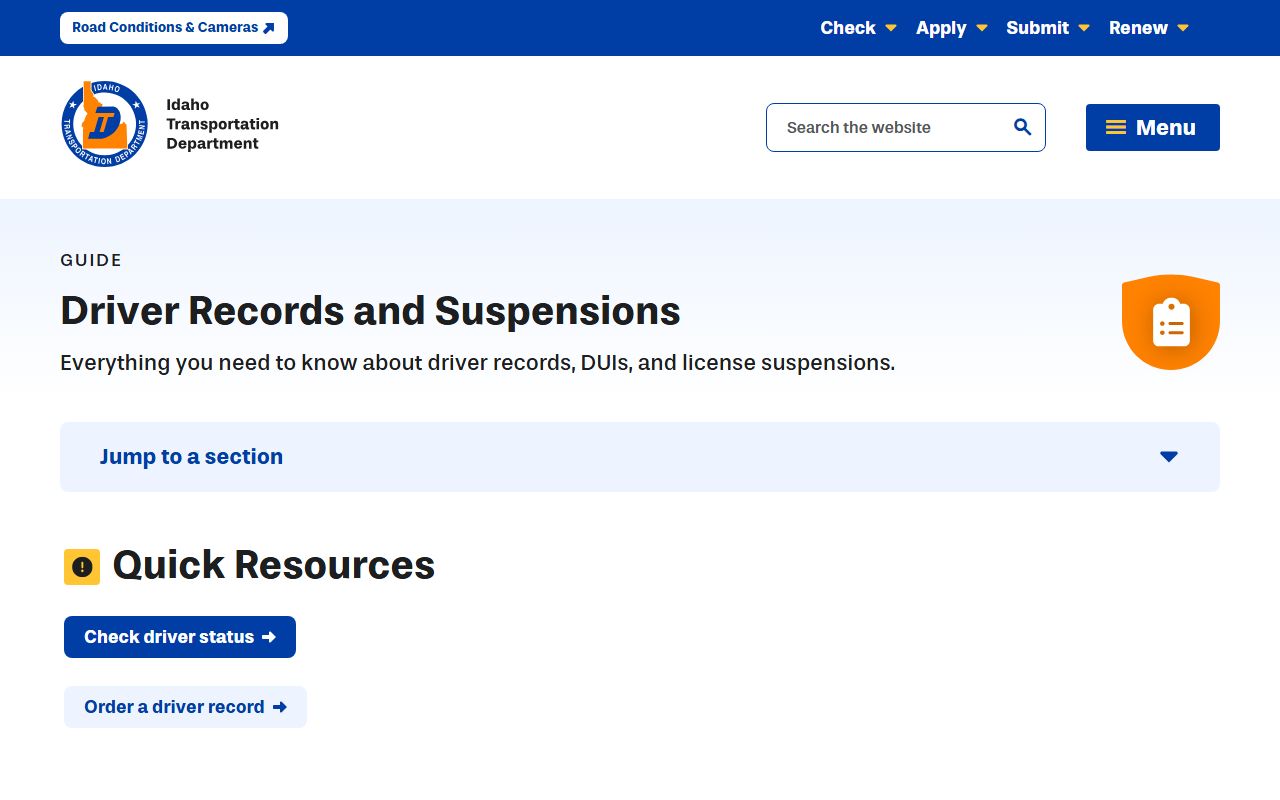 Twin Falls County traffic court records Idaho driver records guide source