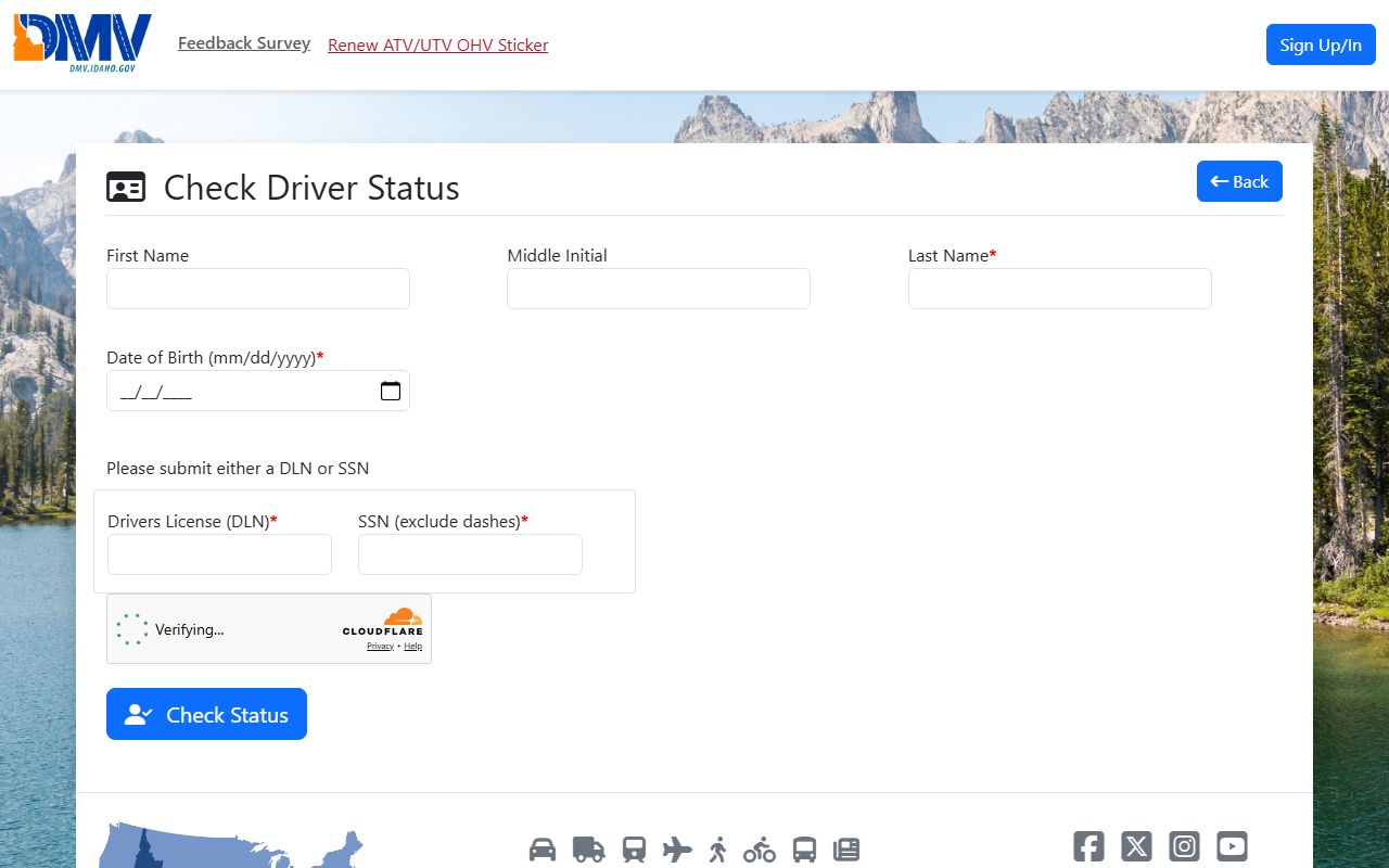 Twin Falls County traffic court records Idaho DMV driver status lookup